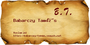 Babarczy Tamás névjegykártya